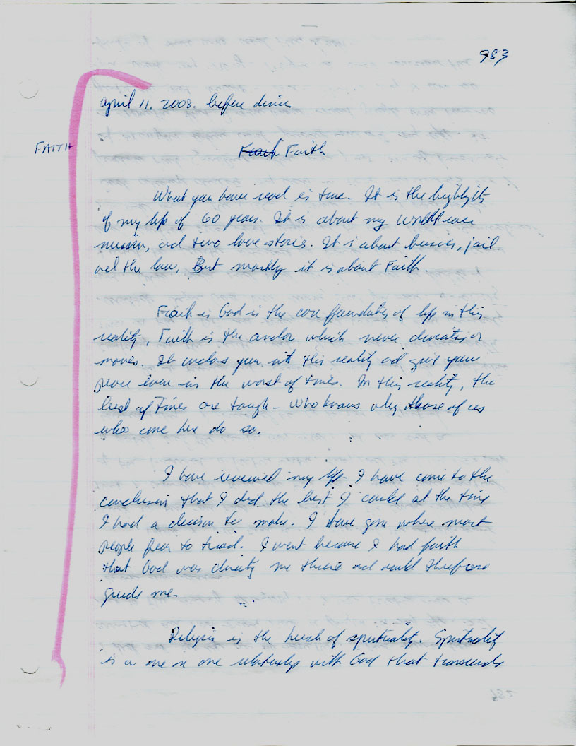 Dr John WorldPeace 2008 Prison Journal